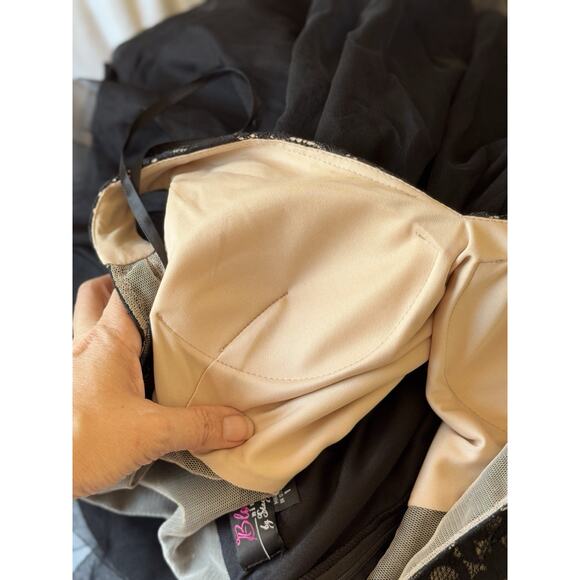 90s Vtg Blondie Nights Dress Embellished Lace Black Mini Tutu Balletcore, 1 - Picture 13 of 15